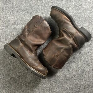 Red Wing Shoes 1172 Work Boots Mens Size 8 Brown Leather Pull On Waterproof USA